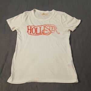 Hollister White Tee with Red/Pink Logo